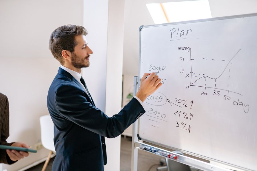 Marketing professional planning social engagement strategy